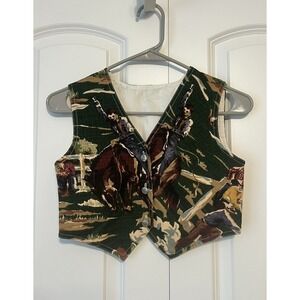 Youth Kids‎ Medium (8) Button Up Vest Cowboy Western Rodeo USA Native America